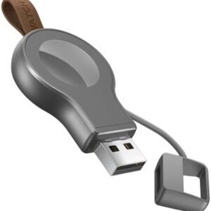 NEWDERY Charger for Apple Watch Portable iWatch USB Wireless Charger, Travel Cordless Charger with Light Weight Magnetic Quick Charge for Apple Watch Ultra 2 Series 9 8 7 SE 6 5 4 3 2 1, Gray Titanium